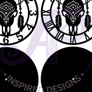 Intra απο ξύλο plywood Χρώμα wenge 3mm-4mm πάχος - με λέιζερ ρολόι τοίχου κρανίου αγελάδας Δίασταση 30x20 cm INTRAFABR-80340269 - Image 4