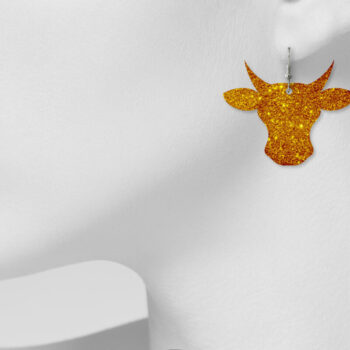 Intra απο ξύλο plywood Χρώμα wenge 3mm-4mm πάχος - Σκουλαρίκια με ετικέτα αγελάδας, σκουλαρίκια κεφαλής αγελάδας Δίασταση 3x3 cm INTRAFABR-75904484 - Image 3