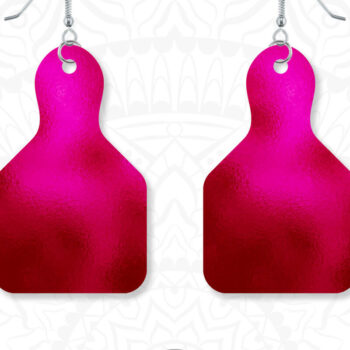 Intra απο ξύλο plywood Χρώμα wenge 3mm-4mm πάχος - Σκουλαρίκια με ετικέτα αγελάδας, σκουλαρίκια κεφαλής αγελάδας Δίασταση 3x3 cm INTRAFABR-75904484 - Image 5