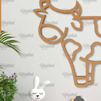 Intra απο ξύλο plywood Χρώμα wenge 3mm-4mm πάχος - Διακόσμηση τοίχου αγελάδας . Μωρά Ζώα Δίασταση 30x20 cm INTRAFABR-75904719 - Image 1