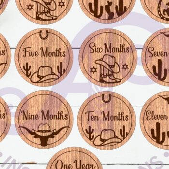 Intra απο ξύλο plywood  Χρώμα wenge 3mm-4mm πάχος - Cowboy Baby Monthly Milestone Discs Δίασταση 30x20 cm INTRAFABR-74438832 - Image 1