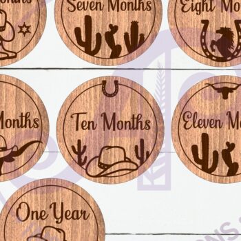 Intra απο ξύλο plywood  Χρώμα wenge 3mm-4mm πάχος - Cowboy Baby Monthly Milestone Discs Δίασταση 30x20 cm INTRAFABR-74438832 - Image 3