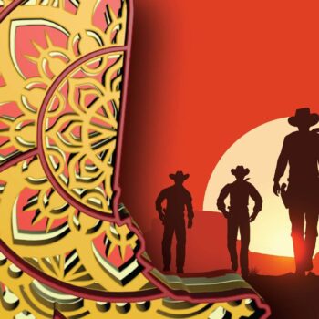 Intra απο ξύλο plywood  Χρώμα wenge 3mm-4mm πάχος - Μπότα Cowboy , 2 Design , 4 Layers Δίασταση 30x20 cm INTRAFABR-74438857 - Image 2