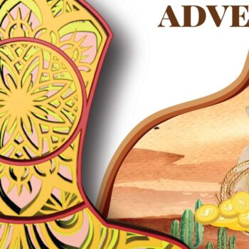 Intra απο ξύλο plywood  Χρώμα wenge 3mm-4mm πάχος - Μπότα Cowboy , 2 Design , 4 Layers Δίασταση 30x20 cm INTRAFABR-74438857 - Image 3