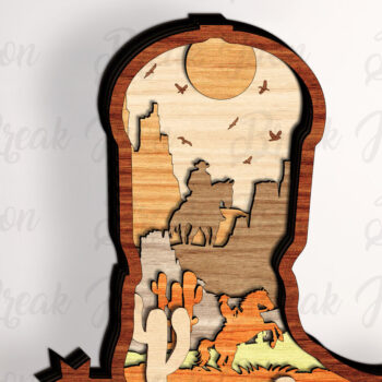 Intra απο ξύλο plywood Χρώμα wenge 3mm-4mm πάχος - αποκοπής με στρώματα Cowboy Boots Δίασταση 20x20 cm INTRAFABR-75904215 - Image 1