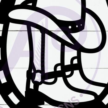 Intra απο ξύλο plywood Χρώμα wenge 3mm-4mm πάχος - Επιγραφή τοίχου με καπέλο και μπότες καουμπόη, Δίασταση 40x50 cm INTRAFABR-124432917 - Image 2