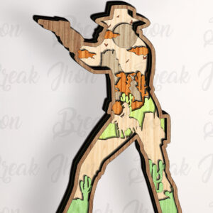 Intra απο ξύλο plywood Χρώμα wenge 3mm-4mm πάχος - Cowboy Layer Art Piece για το Glowforge Δίασταση 20x20 cm INTRAFABR-124747905