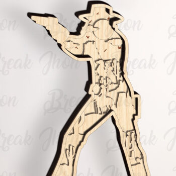 Intra απο ξύλο plywood  Χρώμα wenge 3mm-4mm πάχος - Cowboy Layer Art Piece για το Glowforge Δίασταση 20x20 cm INTRAFABR-124747905 - Image 2