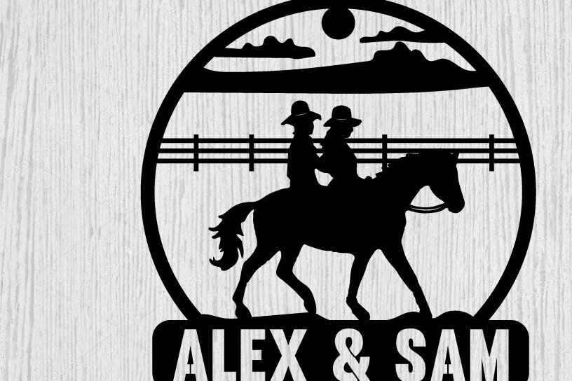 Intra απο ξύλο plywood  Χρώμα wenge 3mm-4mm πάχος - Σιλουέτες αρχείων λέιζερ Cowboy Metal Art Δίασταση 40x50 cm INTRAFABR-116030848