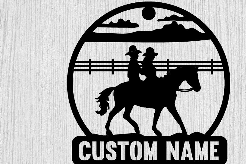 Intra απο ξύλο plywood  Χρώμα wenge 3mm-4mm πάχος - Σιλουέτες αρχείων λέιζερ Cowboy Metal Art Δίασταση 40x50 cm INTRAFABR-25571395