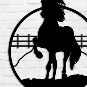 Intra απο ξύλο plywood  Χρώμα wenge 3mm-4mm πάχος - με λέιζερ Cowboy Metal Wall Art Δίασταση 40x50 cm INTRAFABR-119487247