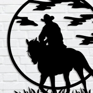 Intra απο ξύλο plywood  Χρώμα wenge 3mm-4mm πάχος - με λέιζερ Cowboy Metal Wall Art Δίασταση 40x50 cm INTRAFABR-53945602