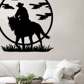 Intra απο ξύλο plywood  Χρώμα wenge 3mm-4mm πάχος - με λέιζερ Cowboy Metal Wall Art Δίασταση 40x50 cm INTRAFABR-53945602 - Image 2