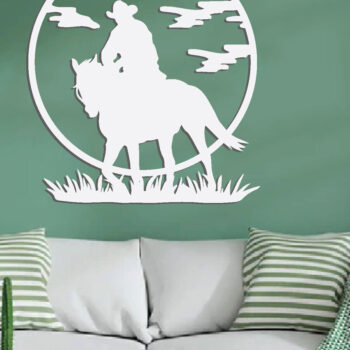 Intra απο ξύλο plywood  Χρώμα wenge 3mm-4mm πάχος - με λέιζερ Cowboy Metal Wall Art Δίασταση 40x50 cm INTRAFABR-53945602 - Image 3