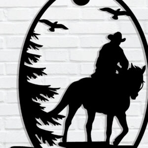 Intra απο ξύλο plywood  Χρώμα wenge 3mm-4mm πάχος - με λέιζερ Cowboy Metal Wall Art Δίασταση 40x50 cm INTRAFABR-64504806