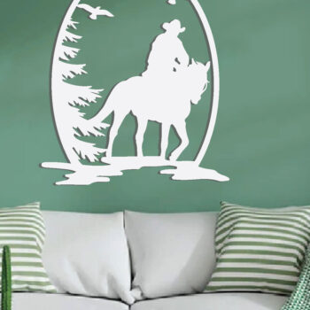 Intra απο ξύλο plywood  Χρώμα wenge 3mm-4mm πάχος - με λέιζερ Cowboy Metal Wall Art Δίασταση 40x50 cm INTRAFABR-64504806 - Image 3