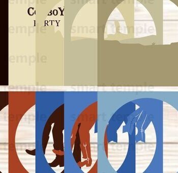 Intra απο ξύλο plywood  Χρώμα wenge 3mm-4mm πάχος - Cowboy Party 3d Shadowbox, Cowboy Party Δίασταση 20x20 cm INTRAFABR-116536698 - Image 2