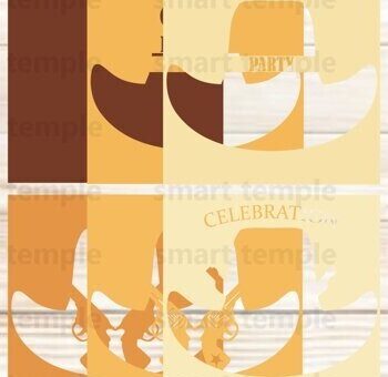 Intra απο ξύλο plywood  Χρώμα wenge 3mm-4mm πάχος - Cowboy Party Εκτυπώσιμο, Cowboy Party3d Δίασταση 20x20 cm INTRAFABR-98641410 - Image 2