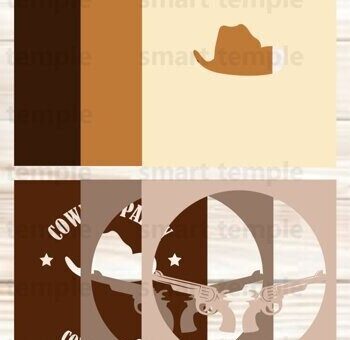 Intra απο ξύλο plywood  Χρώμα wenge 3mm-4mm πάχος - Cowboy Party3d Light Box Δίασταση 20x20 cm INTRAFABR-98641474 - Image 3