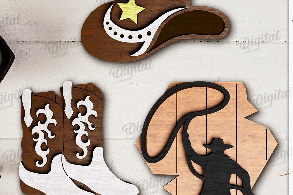 Intra απο ξύλο plywood  Χρώμα wenge 3mm-4mm πάχος - Διακόσμηση δίσκων Cowboy Tiered Δίασταση 30x20 cm INTRAFABR-122600899