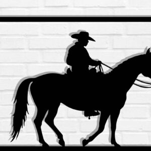 Intra απο ξύλο plywood  Χρώμα wenge 3mm-4mm πάχος - Cowgirl Horse Metal Sign, DXF Δίασταση 40x50 cm INTRAFABR-85391824