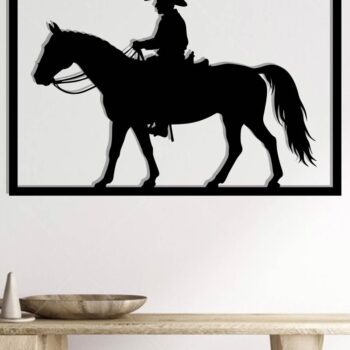 Intra απο ξύλο plywood  Χρώμα wenge 3mm-4mm πάχος - Cowgirl Horse Metal Art Wall Art Δίασταση 40x50 cm INTRAFABR-85392033 - Image 2