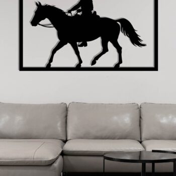 Intra απο ξύλο plywood Χρώμα wenge 3mm-4mm πάχος - Cowgirl Horse Metal Art Wall Art Δίασταση 40x50 cm INTRAFABR-85476530 - Image 3