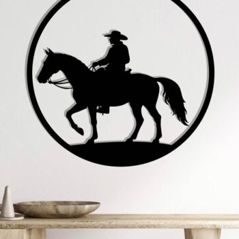 Intra απο ξύλο plywood  Χρώμα wenge 3mm-4mm πάχος - Cowgirl Horse Metal Art Wall Art Δίασταση 40x50 cm INTRAFABR-85476581 - Image 2
