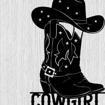 Intra απο ξύλο plywood  Χρώμα wenge 3mm-4mm πάχος - κοπής με λέιζερ ού τοίχου Cowgirl Δίασταση 40x50 cm INTRAFABR-85476712 - Image 1