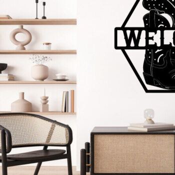 Intra απο ξύλο plywood  Χρώμα wenge 3mm-4mm πάχος - κοπής με λέιζερ ού τοίχου Cowgirl Δίασταση 40x50 cm INTRAFABR-85476821 - Image 2