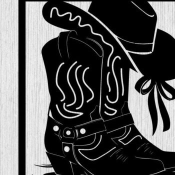 Intra απο ξύλο plywood  Χρώμα wenge 3mm-4mm πάχος - κοπής με λέιζερ ού τοίχου Cowgirl Δίασταση 40x50 cm INTRAFABR-85477268 - Image 1