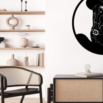 Intra απο ξύλο plywood  Χρώμα wenge 3mm-4mm πάχος - κοπής με λέιζερ ού τοίχου Cowgirl Δίασταση 40x50 cm INTRAFABR-85477349 - Image 2