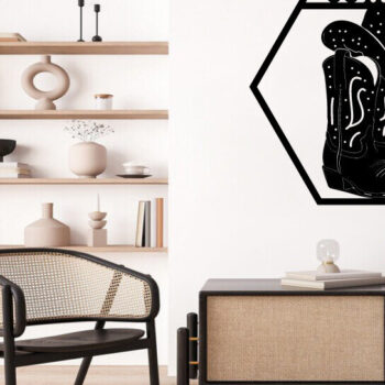 Intra απο ξύλο plywood  Χρώμα wenge 3mm-4mm πάχος - κοπής με λέιζερ ού τοίχου Cowgirl Δίασταση 40x50 cm INTRAFABR-85477422 - Image 2