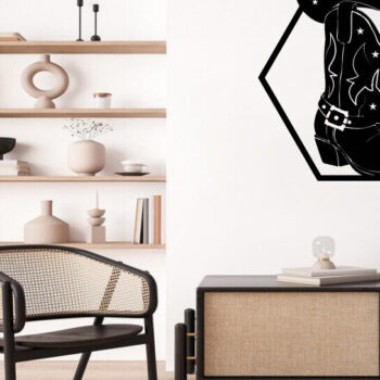 Intra απο ξύλο plywood  Χρώμα wenge 3mm-4mm πάχος - κοπής με λέιζερ ού τοίχου Cowgirl Δίασταση 40x50 cm INTRAFABR-99708552 - Image 2