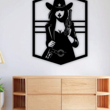 Intra απο ξύλο plywood Χρώμα wenge 3mm-4mm πάχος - Cowgirl Art Decor τοίχου με λέιζερ Cut Dxf Δίασταση 40x50 cm INTRAFABR-99708750 - Image 2