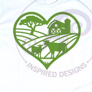 Intra απο ξύλο plywood  Χρώμα wenge 3mm-4mm πάχος - Επιτοίχια επιγραφή Cows Farm Heart, . Δίασταση 20x20 cm INTRAFABR-99708829 - Image 3