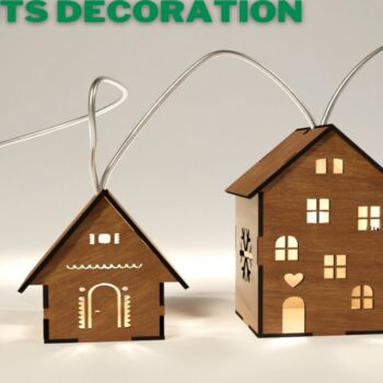 Intra απο ξύλο plywood Χρώμα wenge 3mm-4mm πάχος - Cozy Winter Village Lights: Fi Δίασταση 4x4 cm INTRAFABR-99708061 - Image 1