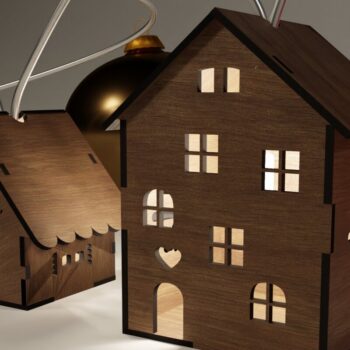 Intra απο ξύλο plywood Χρώμα wenge 3mm-4mm πάχος - Cozy Winter Village Lights: Fi Δίασταση 4x4 cm INTRAFABR-99708061 - Image 6