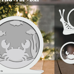 Intra απο ξύλο plywood  Χρώμα wenge 3mm-4mm πάχος - Crab 3D Papercut Design Δίασταση 30x20 cm INTRAFABR-99709209