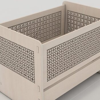 Intra απο ξύλο plywood  Χρώμα wenge 3mm-4mm πάχος - Κούνια κοπής με λέιζερ Αρχεία Βρεφική κούνια Δίασταση 30x20 cm INTRAFABR-111323312 - Image 2