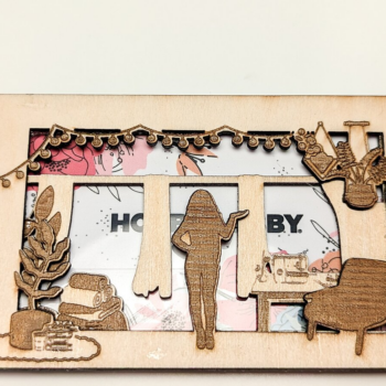 Intra απο ξύλο plywood  Χρώμα wenge 3mm-4mm πάχος - Θήκη δωροκάρτας Craft Room - Laser Δίασταση 4x4 cm INTRAFABR-111323317 - Image 1