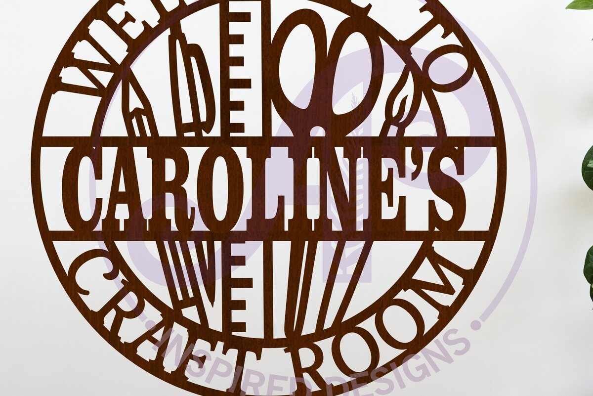 Intra απο ξύλο plywood  Χρώμα wenge 3mm-4mm πάχος - Προσωποποιημένο σχέδιο ονομαστικής πινακίδας Craft Room Δίασταση 30x20 cm INTRAFABR-111323377