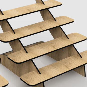 Intra απο ξύλο plywood  Χρώμα wenge 3mm-4mm πάχος - Δημιουργία Αρχείων Αποκοπής με Λέιζερ Οθόνης Δίασταση 20x20 cm INTRAFABR-111323022 - Image 2