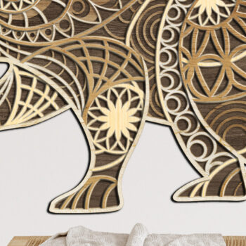 Intra απο ξύλο plywood  Χρώμα wenge 3mm-4mm πάχος - κοπής με λέιζερ πολλαπλών στρώσεων Crafts Bear Δίασταση 23x14 cm INTRAFABR-111323378 - Image 1