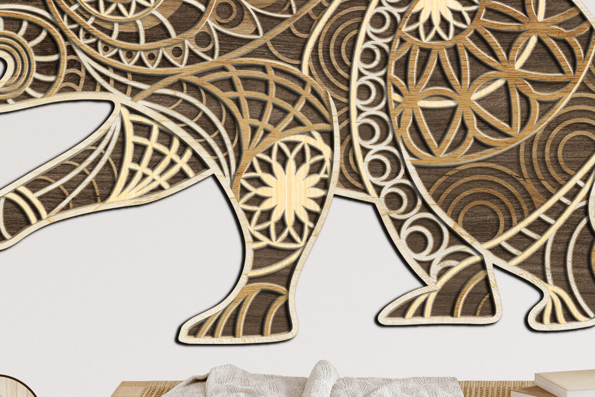 Intra απο ξύλο plywood  Χρώμα wenge 3mm-4mm πάχος - κοπής με λέιζερ πολλαπλών στρώσεων Crafts Bear Δίασταση 23x14 cm INTRAFABR-111323378