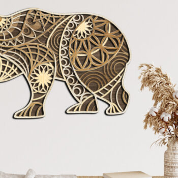 Intra απο ξύλο plywood  Χρώμα wenge 3mm-4mm πάχος - κοπής με λέιζερ πολλαπλών στρώσεων Crafts Bear Δίασταση 23x14 cm INTRAFABR-111323378 - Image 2