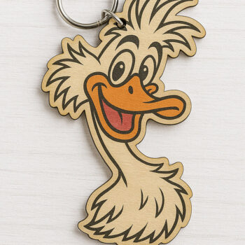 Intra απο ξύλο plywood  Χρώμα wenge 3mm-4mm πάχος - Μπρελόκ Crazy Hair Goose Δίασταση 4x4 cm INTRAFABR-111323040 - Image 1