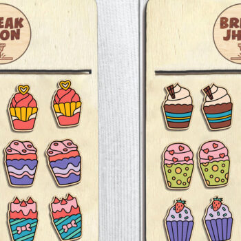 Intra απο ξύλο plywood  Χρώμα wenge 3mm-4mm πάχος - Κρέμα καρφωτικό σκουλαρίκι κομμένο Δίασταση 3x3 cm INTRAFABR-111323146 - Image 1