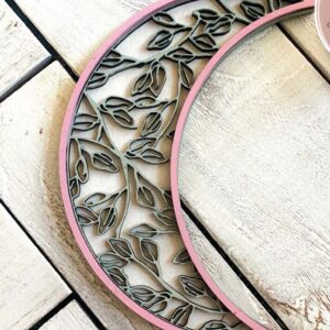 Intra απο ξύλο plywood  Χρώμα wenge 3mm-4mm πάχος - Crescent Moon Laser Δίασταση 30x20 cm INTRAFABR-4140612