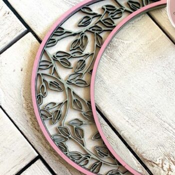 Intra απο ξύλο plywood Χρώμα wenge 3mm-4mm πάχος - Crescent Moon Laser Δίασταση 30x20 cm INTRAFABR-4140612 - Image 1